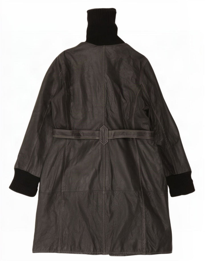 Conbipel Damen Ledermantel IT 46 Large Schwarz Colourblock