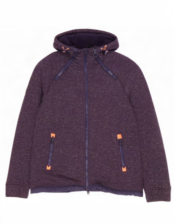 Superdry Herren-Windbreakerjacke mit Kapuze, UK 40, Größe L, Marineblau meliert