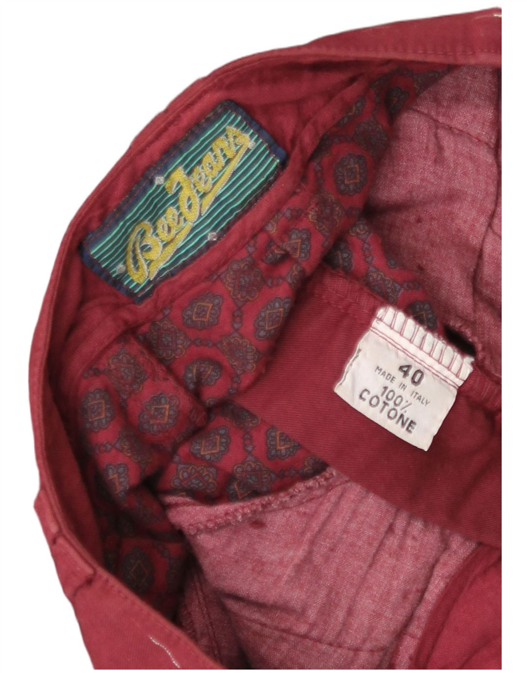 Vintage Damen Midirock IT 40 Medium Burgunder Baumwolle