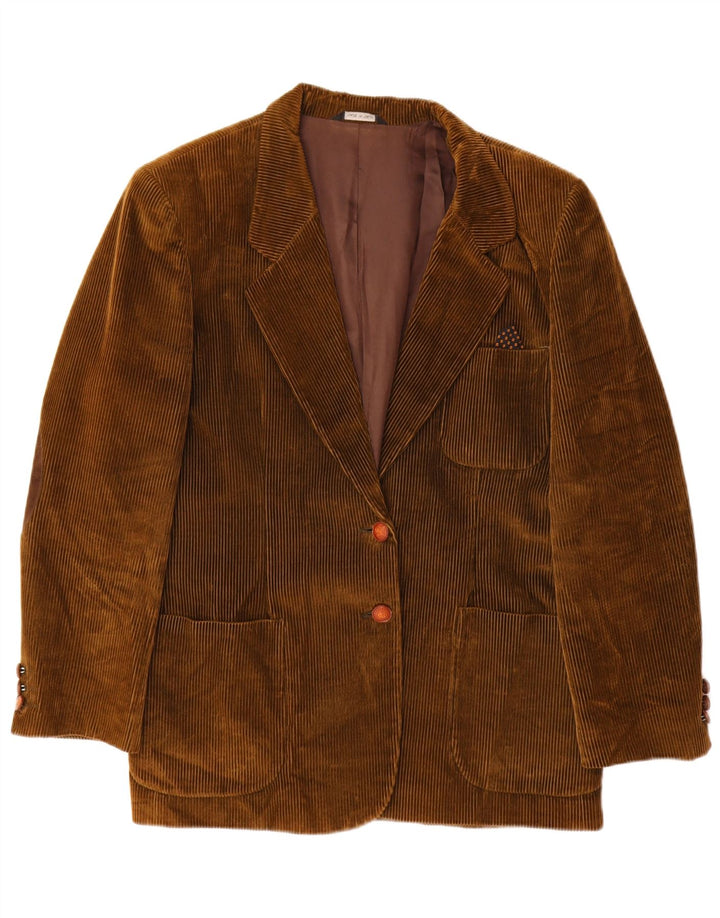 Velluto Duca Visconti Damen 2-Knopf-Cord-Blazerjacke IT 48 XL Khaki