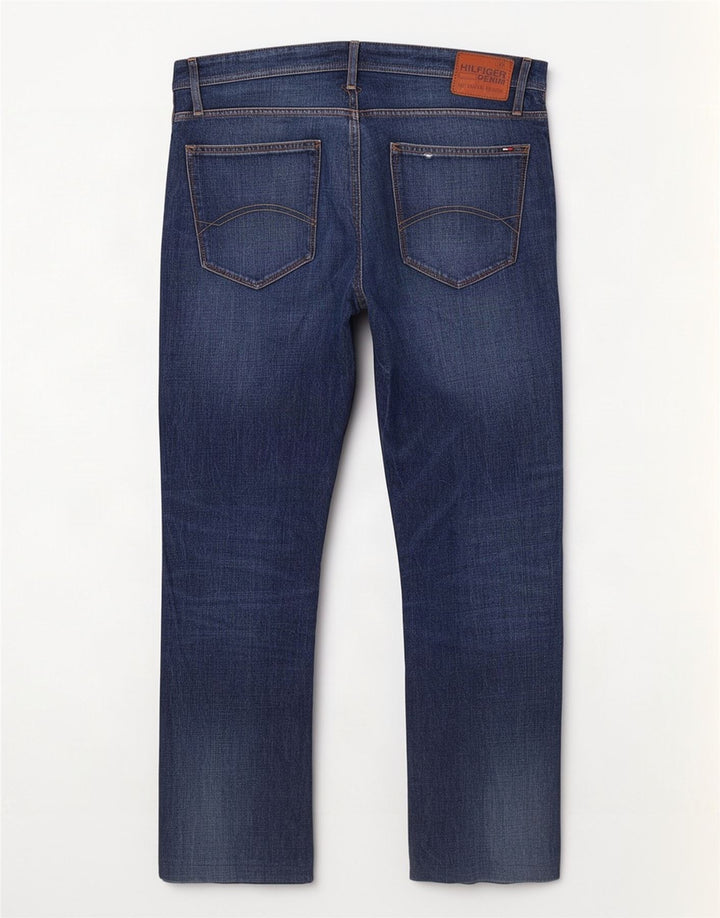 Tommy Hilfiger Herren Straight Jeans W36 L30 Blaue Baumwolle