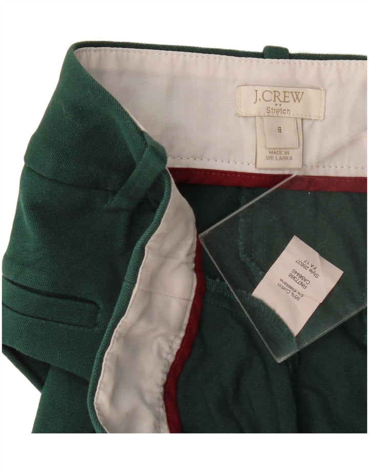 J. CREW Gerade geschnittene Damenhose US 8 Medium W32 L26 Grüne Baumwolle
