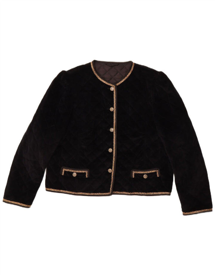 YESSICA Damen 5-Knopf-Steppblazer Jacke UK 12 Mittelschwarz