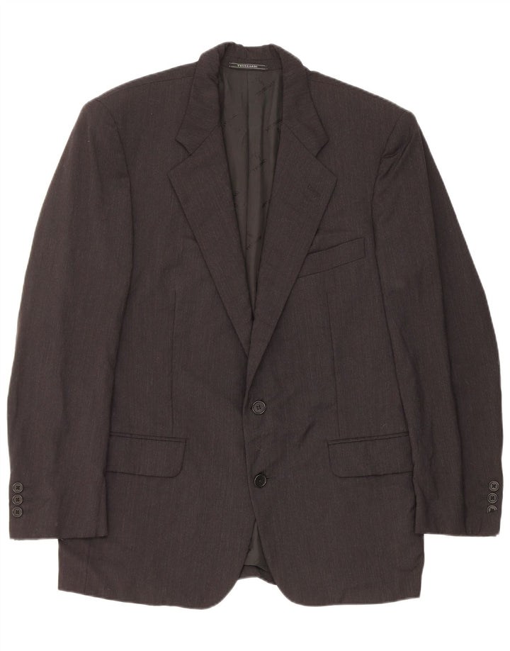 Trussardi Herren-Blazer mit 2 Knöpfen IT 48 Mittelschwarze Schurwolle