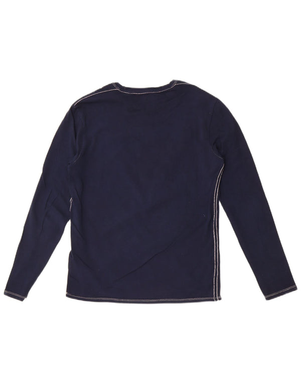 Guess Damen Slim Fit Graphic Top Langarm UK 10 Small Marineblau