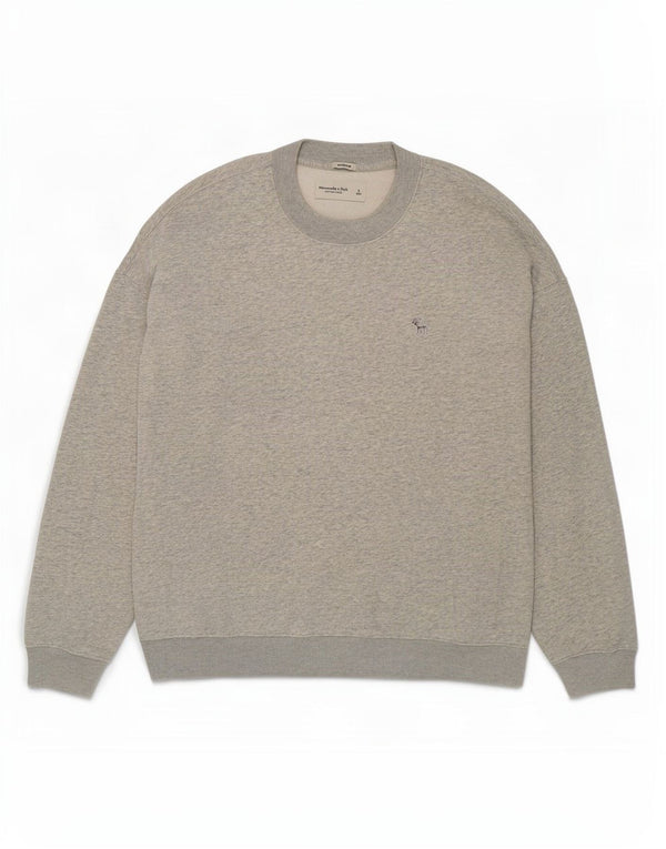 Abercrombie & Fitch Mens Oversized Sweatshirt Jumper Large Grey Cotton
