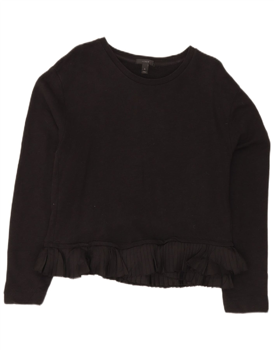 J. CREW Damen-Sweatshirt-Pullover UK 14 Mittelschwarze Baumwolle