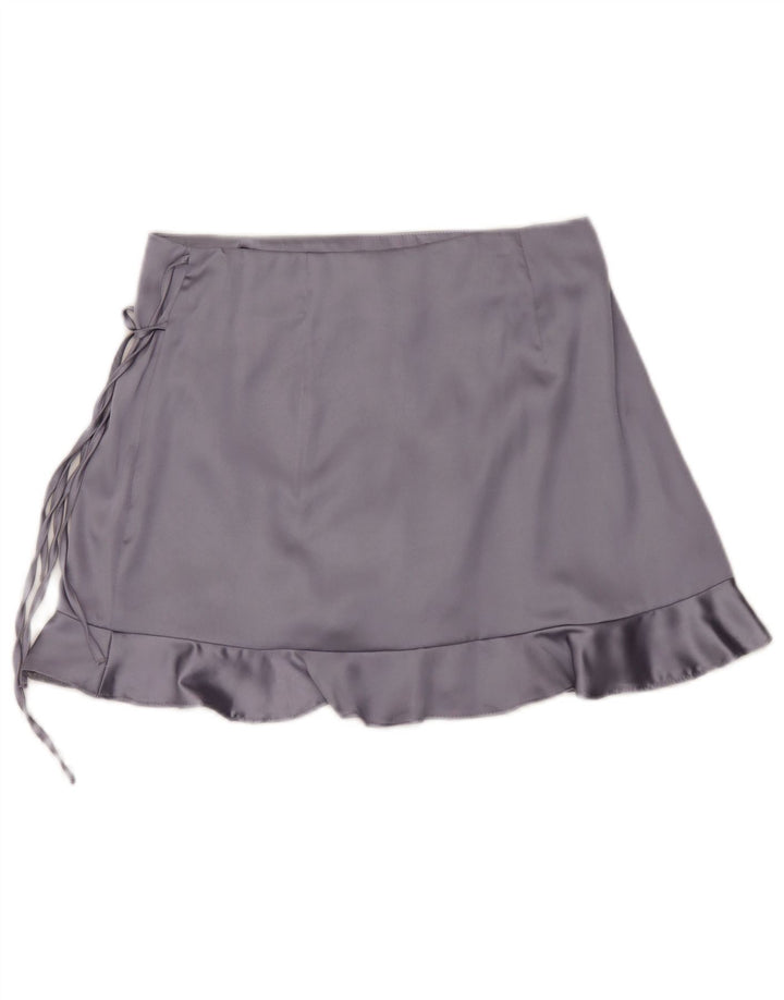 Topshop Damen Mini-Wickelrock UK 12 Medium W30 Lila Polyester