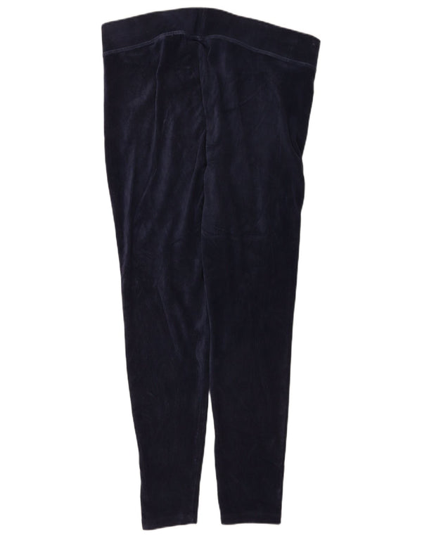 Marks & Spencer Damen Velours-Leggings UK 18 XL Marineblau Baumwolle