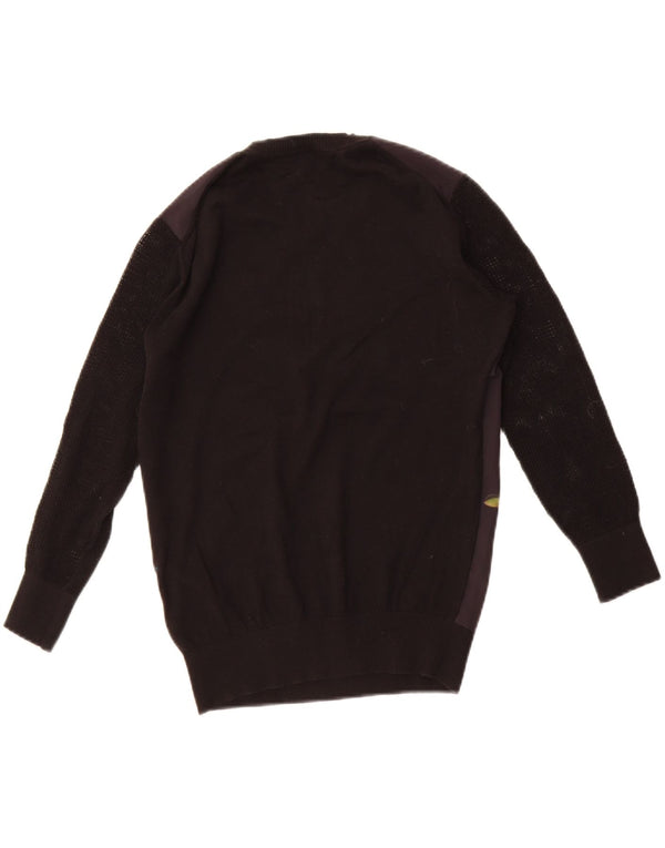 Ted Baker Damen-Pullover mit Rundhalsausschnitt, Größe 1 XS, schwarze Baumwolle mit Blumenmuster