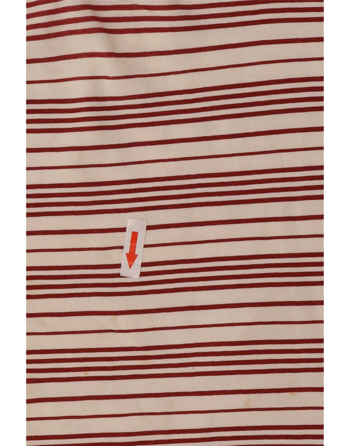 Sergio Tacchini Damen T-Shirt Top IT 44 Mittelweiß gestreift Polyester