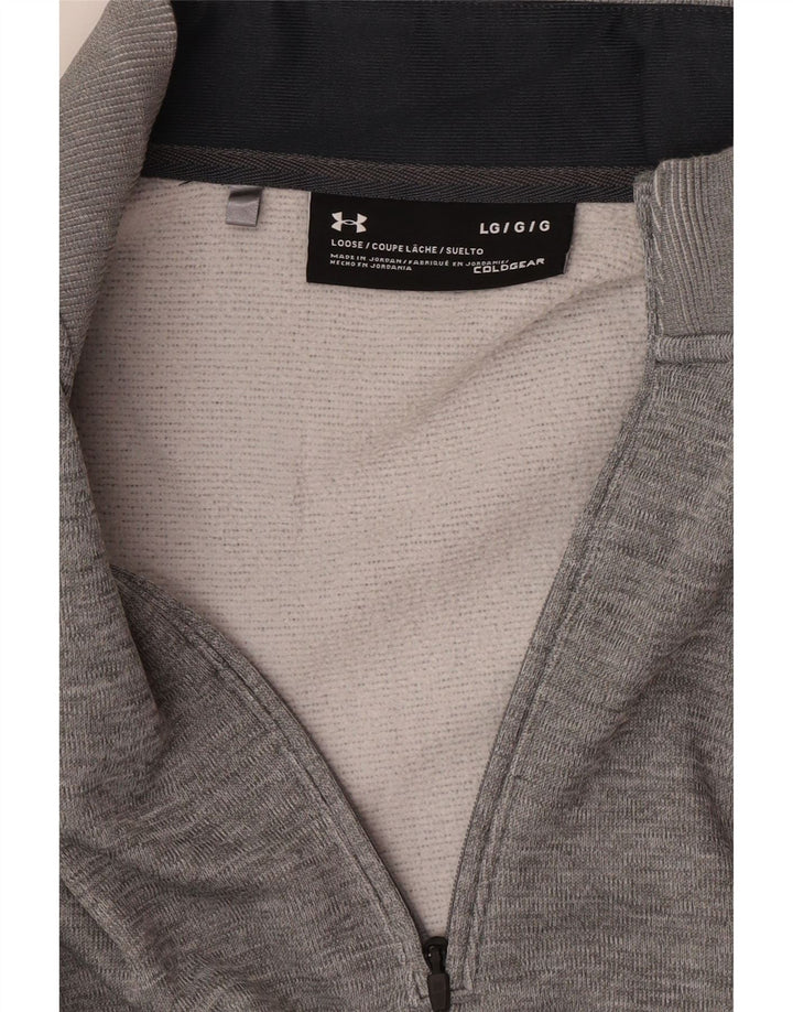 Under Armour Herren-Sweatshirt „Cold Gear“ mit Reißverschluss, Größe L, grau gefleckt