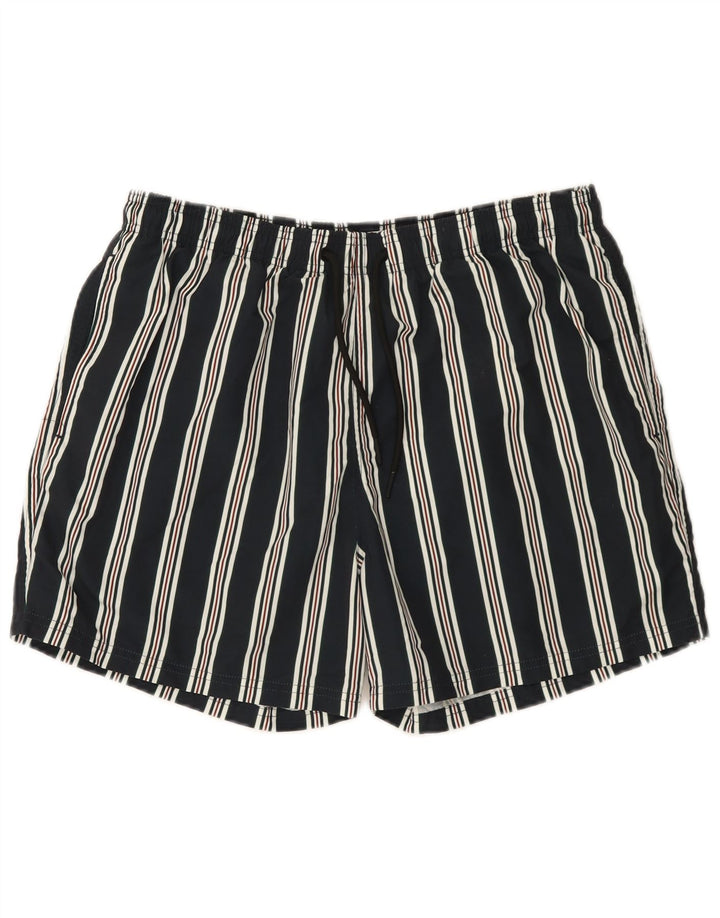 Reiss Herren-Badeshorts XL, schwarz gestreift, Polyester