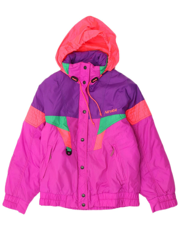 Nevica Damen-Skijacke mit Kapuze, US 6, Mittelrosa, Colourblock-Nylon