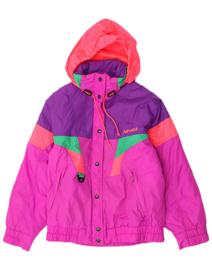 Nevica Damen-Skijacke mit Kapuze, US 6, Mittelrosa, Colourblock-Nylon