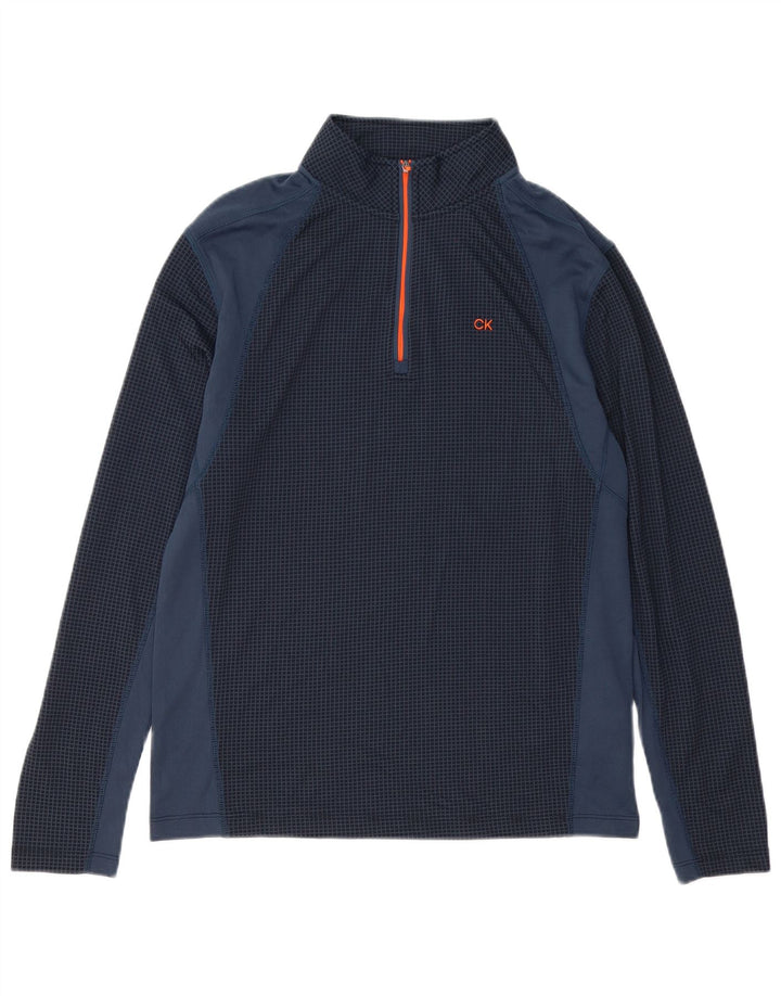 Calvin Klein Herren-Pullover-Trainingsoberteil, mittelgroß, Marineblau, Farbblock