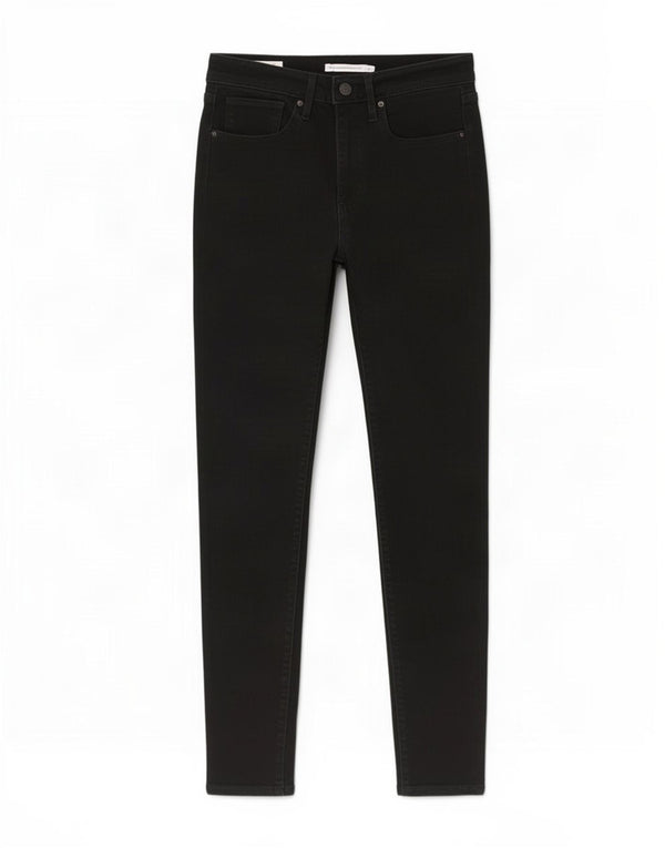 Levi's Damen 724 High Rise Straight Jeans W27 L26 Schwarze Baumwolle
