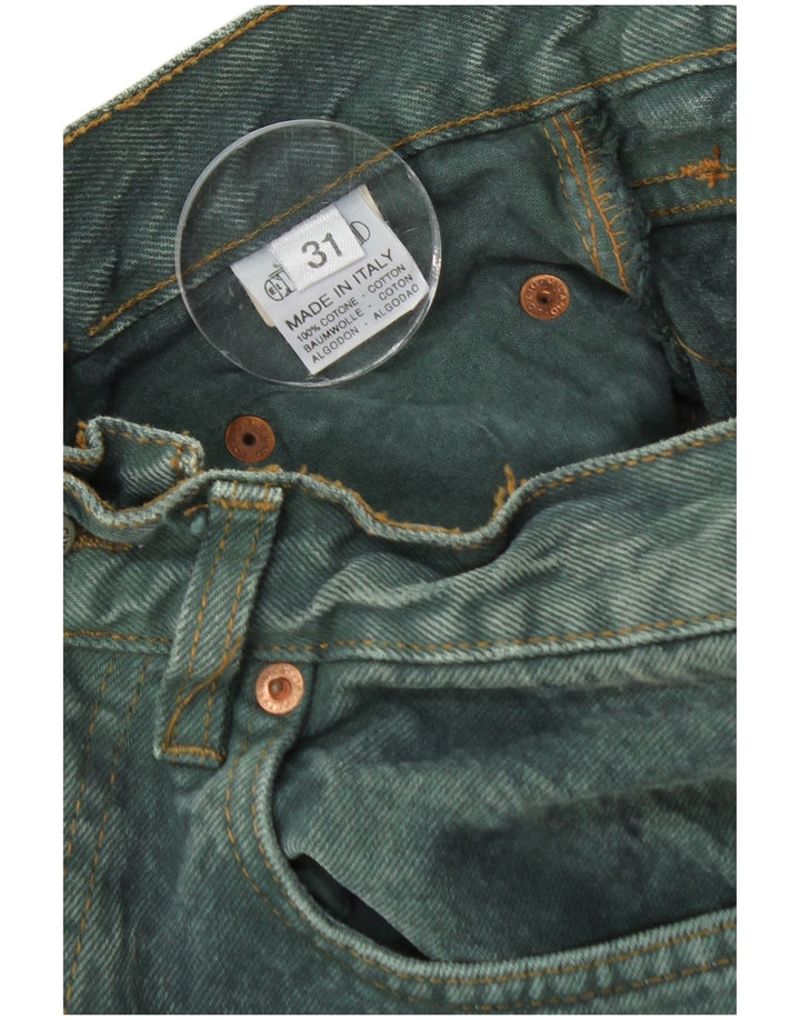 EL CHARRO Damen Straight Jeans W31 L31 Grüne Baumwolle