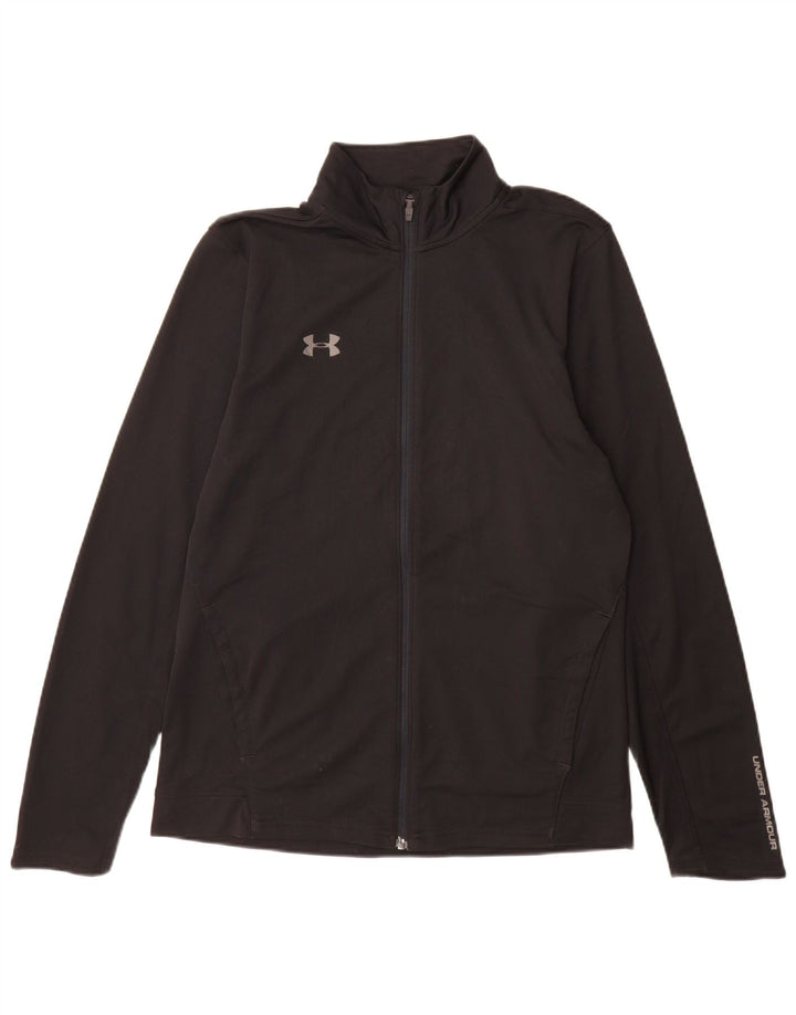 Under Armour Herren-Trainingsanzug-Top-Jacke aus mittelschwarzem Polyester