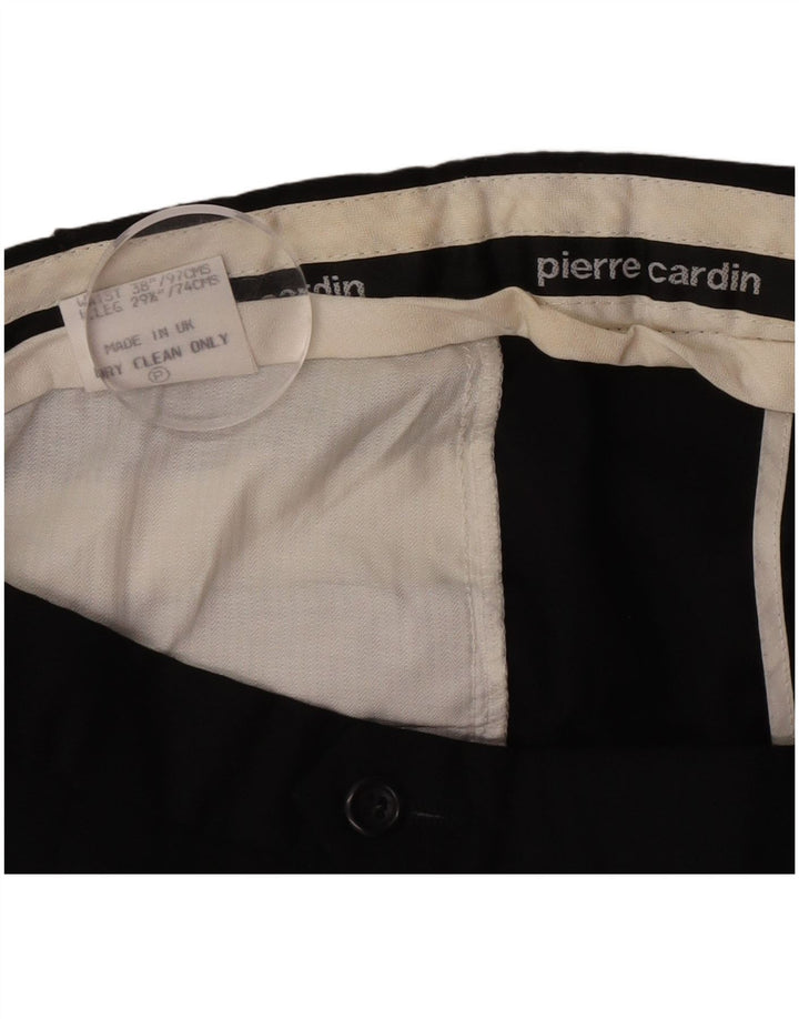 Pierre Cardin Herren-Anzughose mit Pegged-Anzug, W38, L29, schwarze Wolle