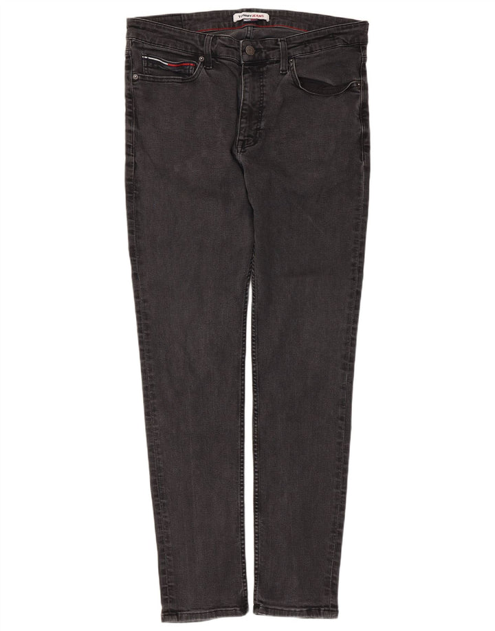 Tommy Hilfiger Herren Slim Jeans W36 L30 Schwarz Baumwolle