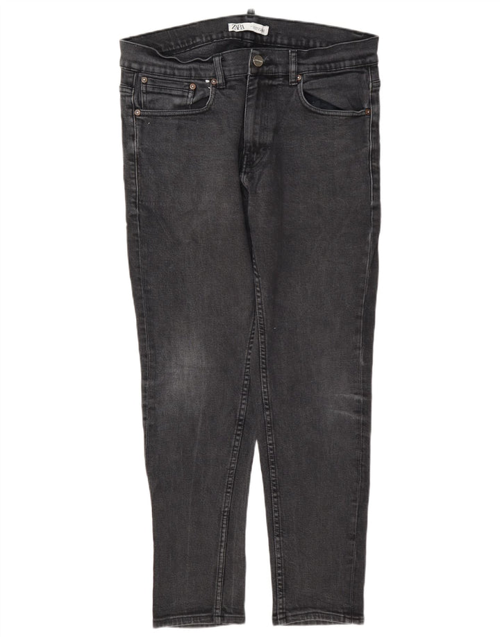 Zara Herren Slim Jeans EU 44 Large W34 L30 Graues Polyester