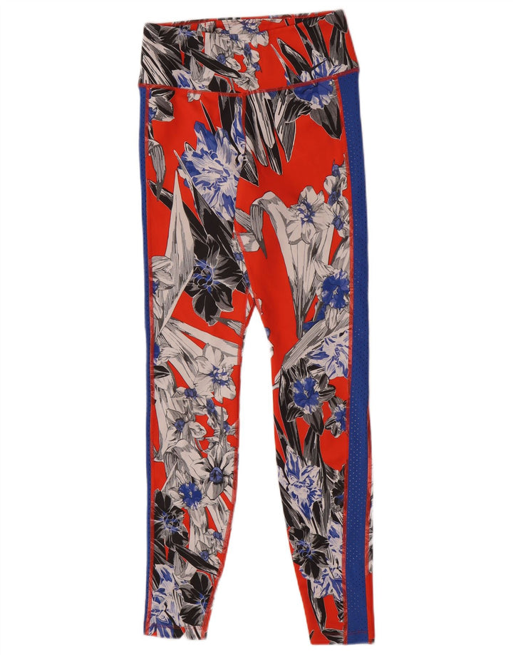 Nike Damen Dri Fit Leggings UK 10 Small Red Floral