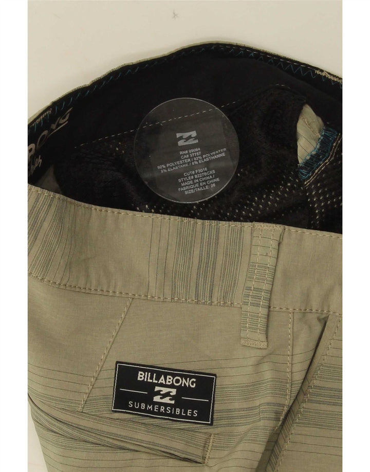 Billabong Herren Chinoshorts W26 Small Khaki Gestreiftes Polyester