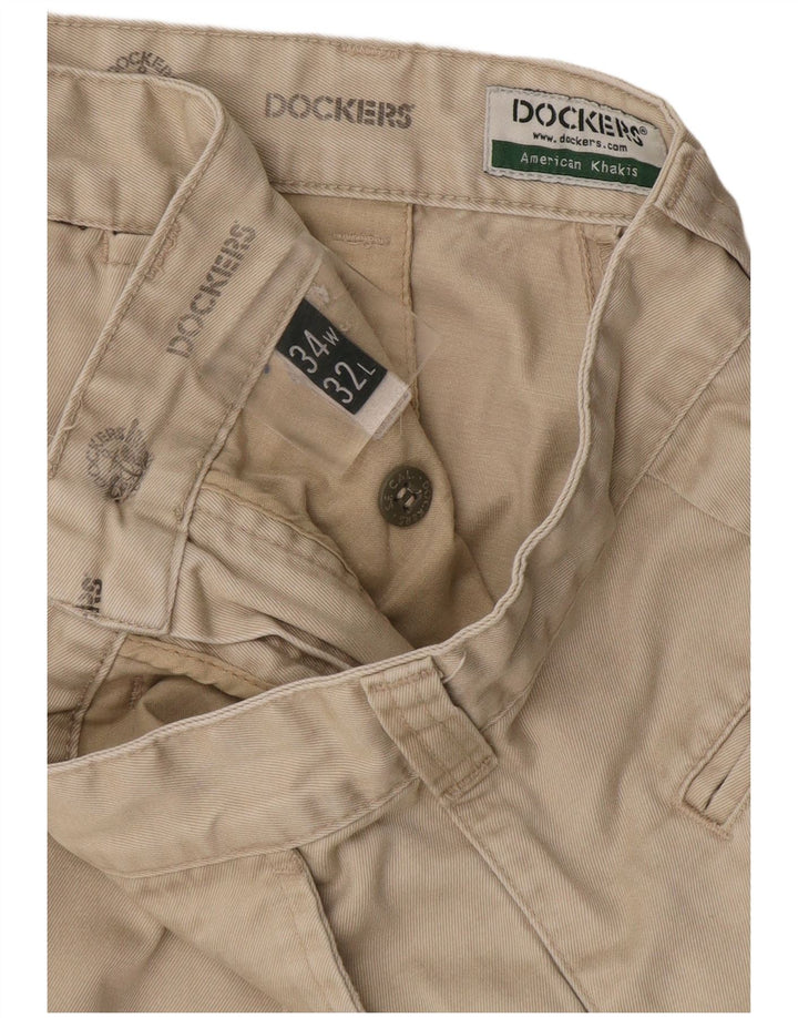 Dockers Herren Khakis Straight Chino Hose W34 L32 Beige