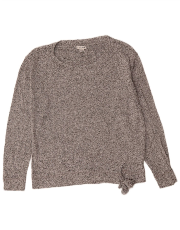 J. Crew Damen-Pullover, übergroß, U-Boot-Ausschnitt, Gr. 10, Größe S, Grau meliert