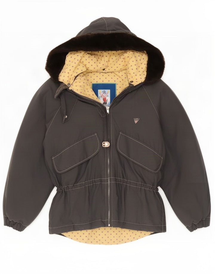 Post Card Damen Skijacke mit Kapuze IT 42 Mittelgraues Nylon