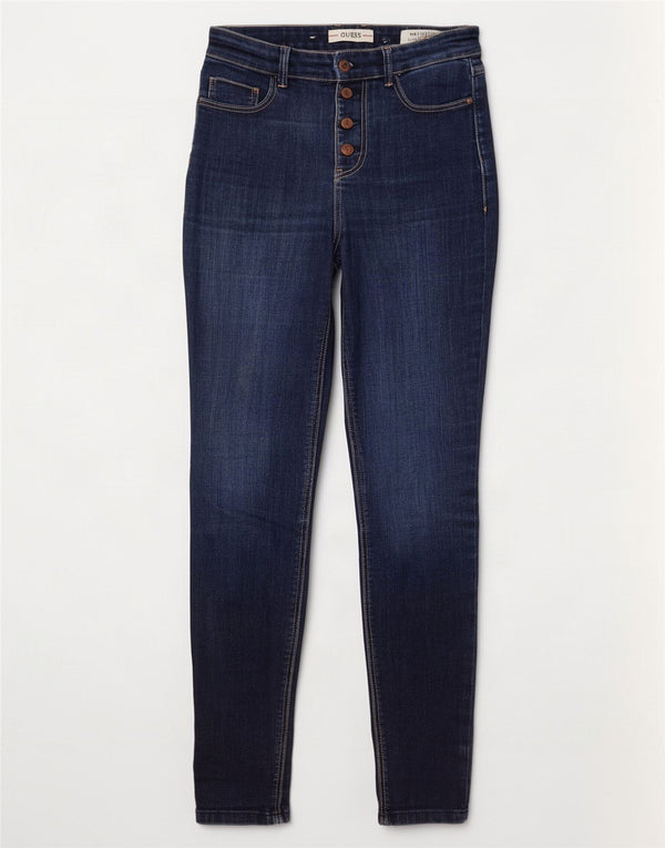 Guess Womens High Rise Skinny Jeans W27 L30 Navy Blue Cotton