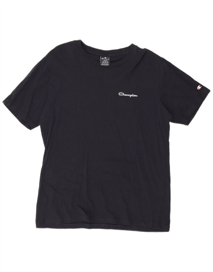 Champion Herren T-Shirt Top Large Marineblau Baumwolle