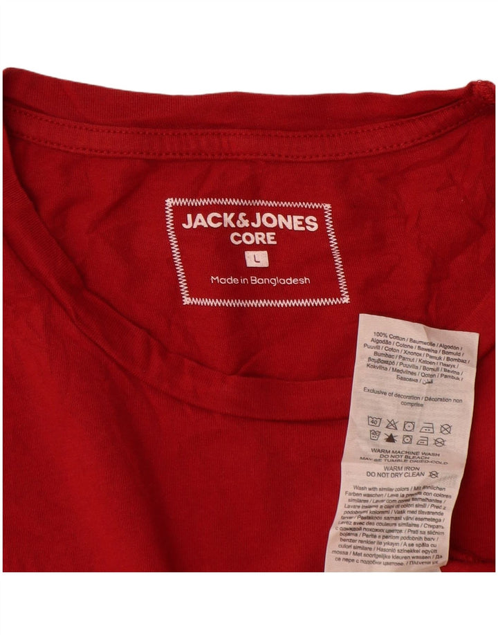 Jack & Jones Herren-T-Shirt mit Grafik, Größe L, aus roter Baumwolle