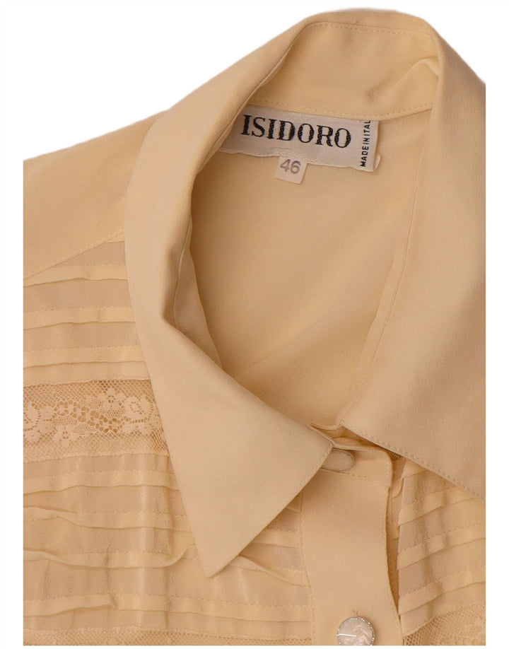 Vintage Damen Hemdbluse IT 46 Large Beige