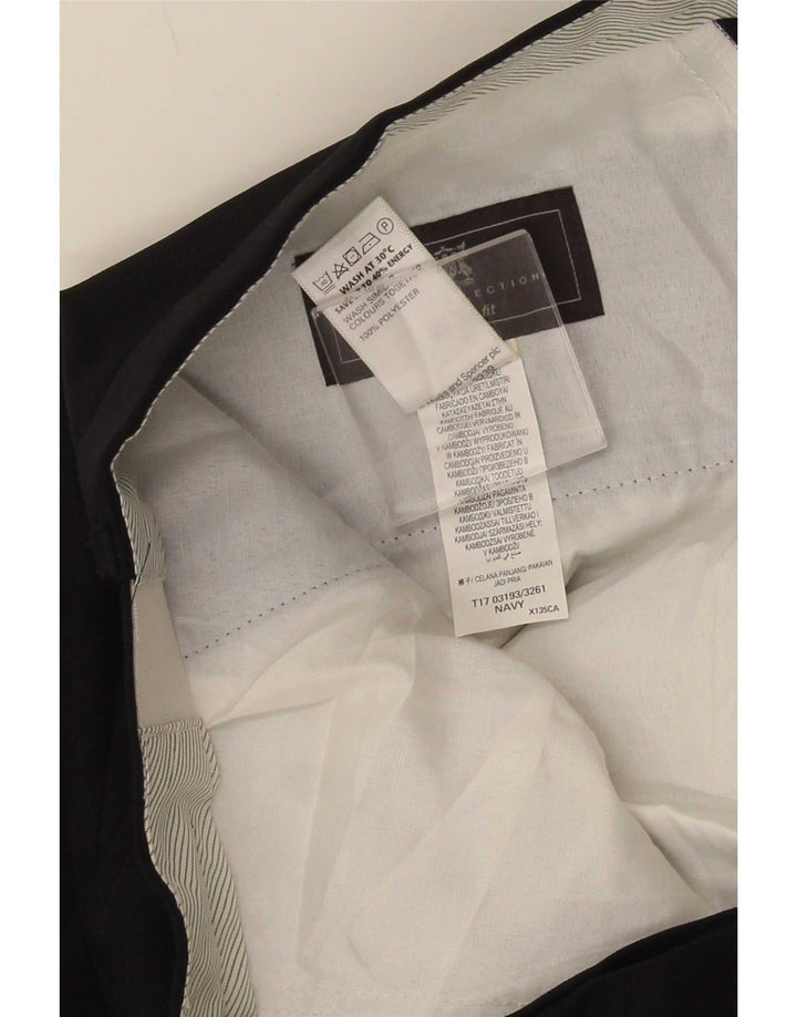 Marks & Spencer Herren-Anzughose mit gerader Passform und normaler Passform, W36 L31, Marineblau