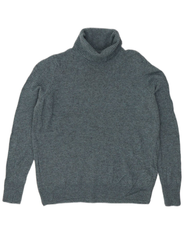 Marks & Spencer Rollkragenpullover für Damen, UK 14, mittelblaue Wolle