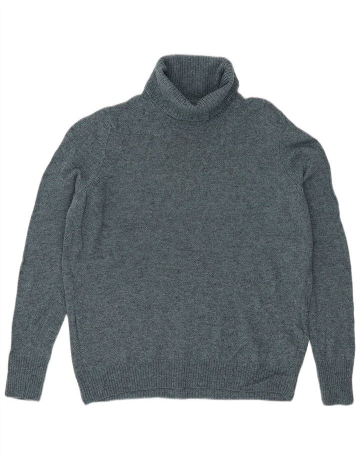 Marks & Spencer Rollkragenpullover für Damen, UK 14, mittelblaue Wolle