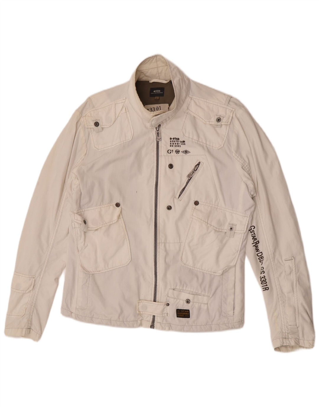 G-Star Herren Graphic Utility Jacke UK 40 Large Weiße Baumwolle
