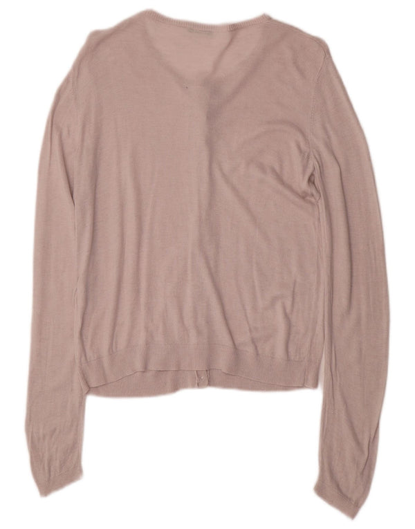 BENETTON Mädchen-Cardigan-Pullover, 11–12 Jahre, 2XL, rosa Viskose