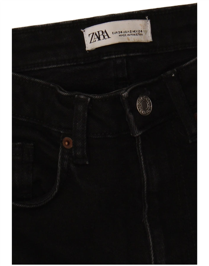 Zara Damen Bootcut Jeans EU 34 2XS W24 L26 Schwarz