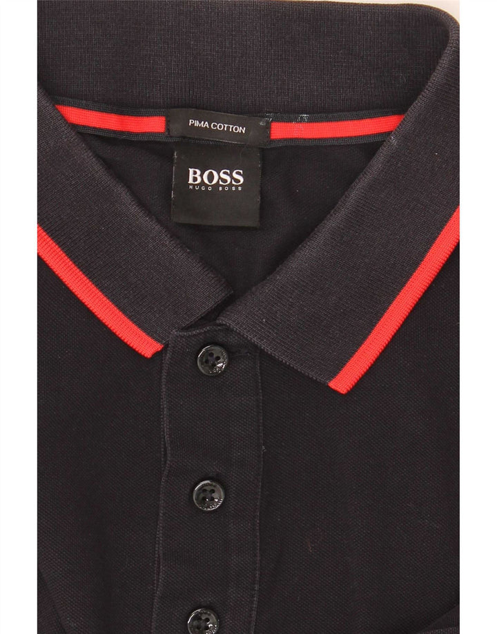 Hugo Boss Herren Poloshirt XL Schwarz Baumwolle