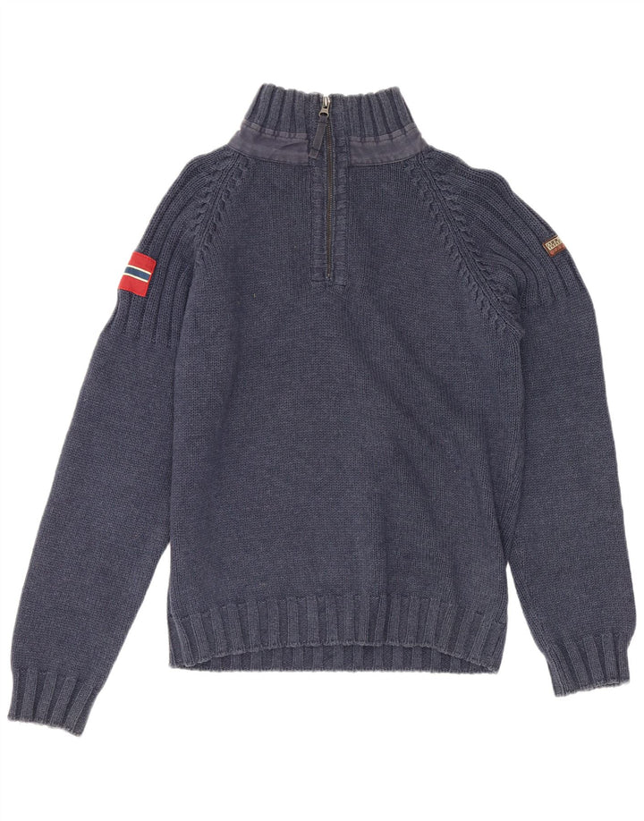 Napapijri Herren-Pullover mit Reißverschluss am Hals, klein, blau, Acryl