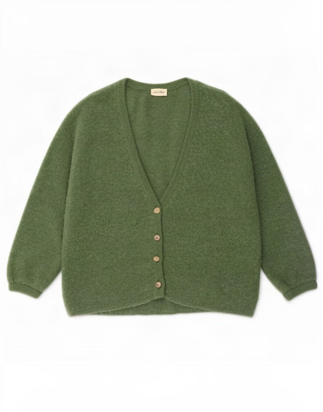 Vintage Damen 3/4 Ärmel übergroßer Cardigan Pullover UK 14 Mittelgrün