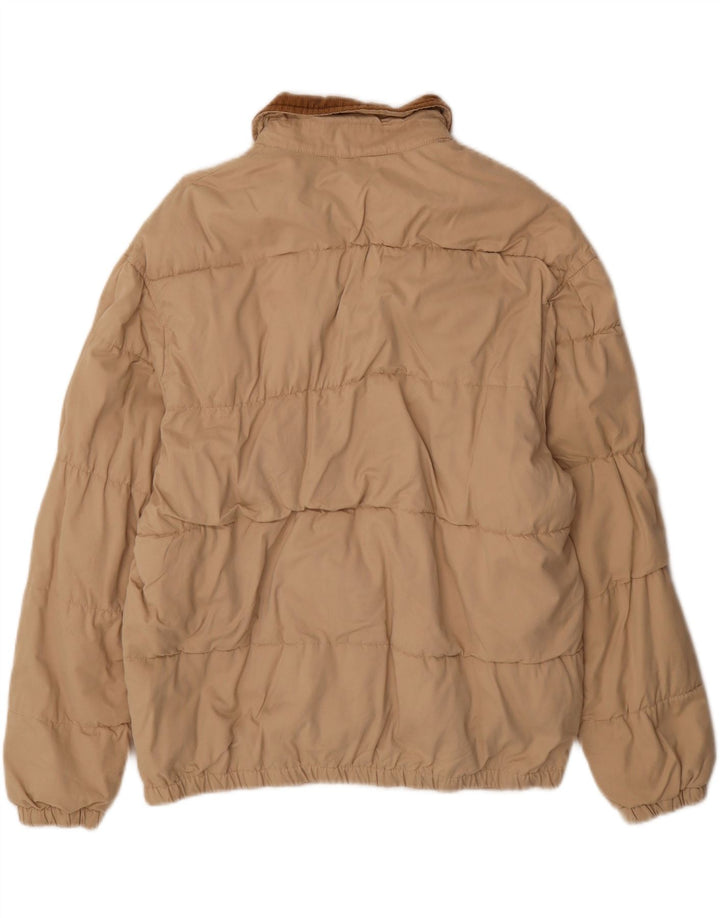 Zara Herren Bomberjacke UK 40 Large Beige Colourblock Polyester