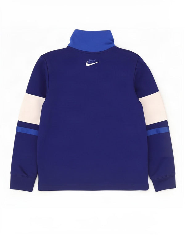 Nike Jungen-Trainingsanzugoberteil mit Grafik, 12–13 Jahre, Größe L, Blau, Farbblock