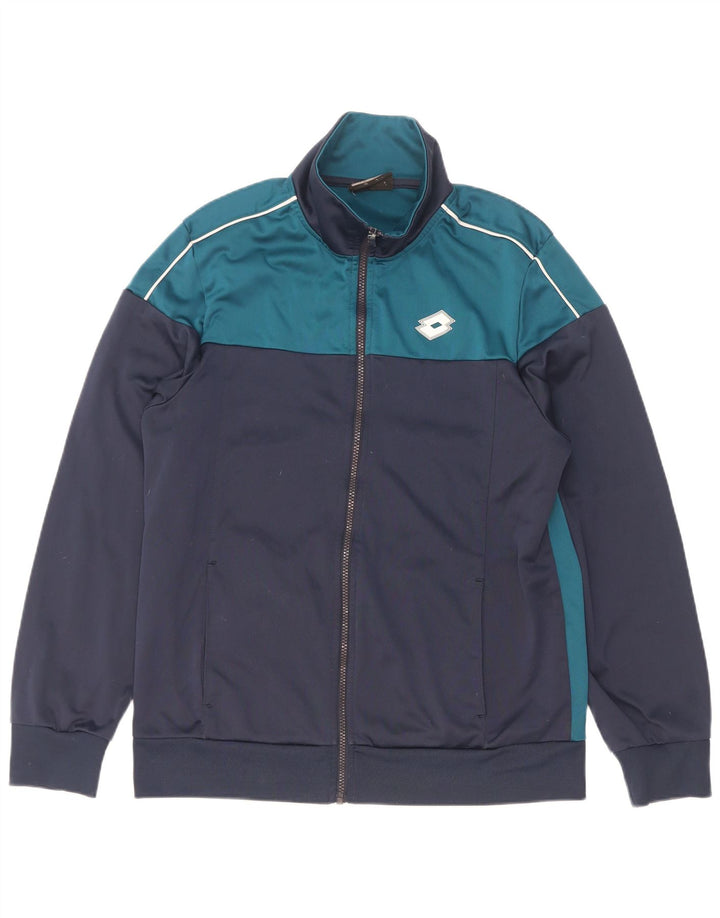 Lotto Herren Life's Trainingsanzug-Topjacke, groß, Marineblau, Farbblock
