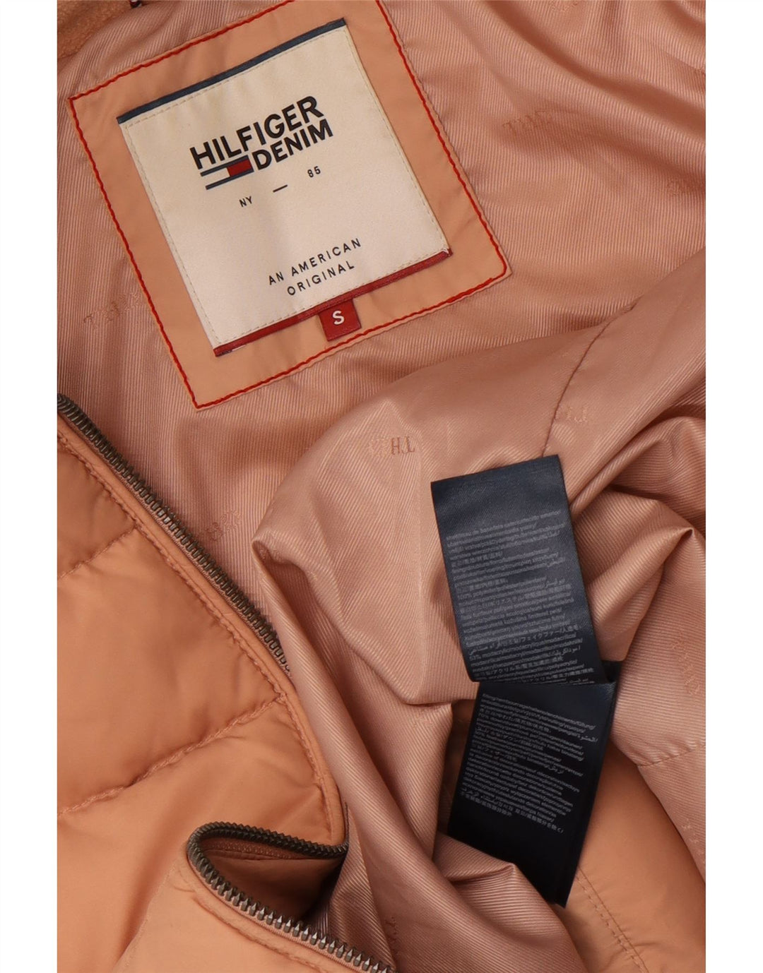 Tommy Hilfiger Damen-Jacke mit Kapuze, gepolstert, UK 10, Größe S, rosa, Polyester