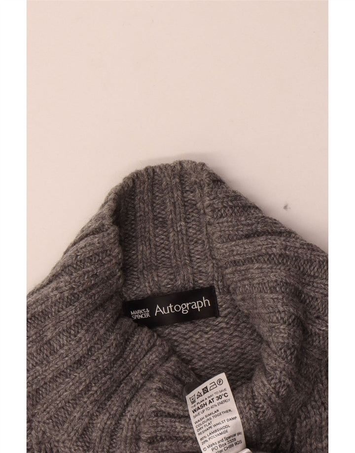 Marks & Spencer Herren-Pullover „Autograph“ mit Knopfkragen, Größe L, Grau