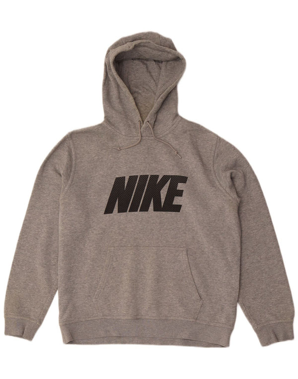 Nike Herren-Kapuzenpullover mit Grafik, groß, graue Baumwolle